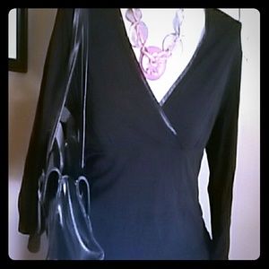 Context petite black blouse